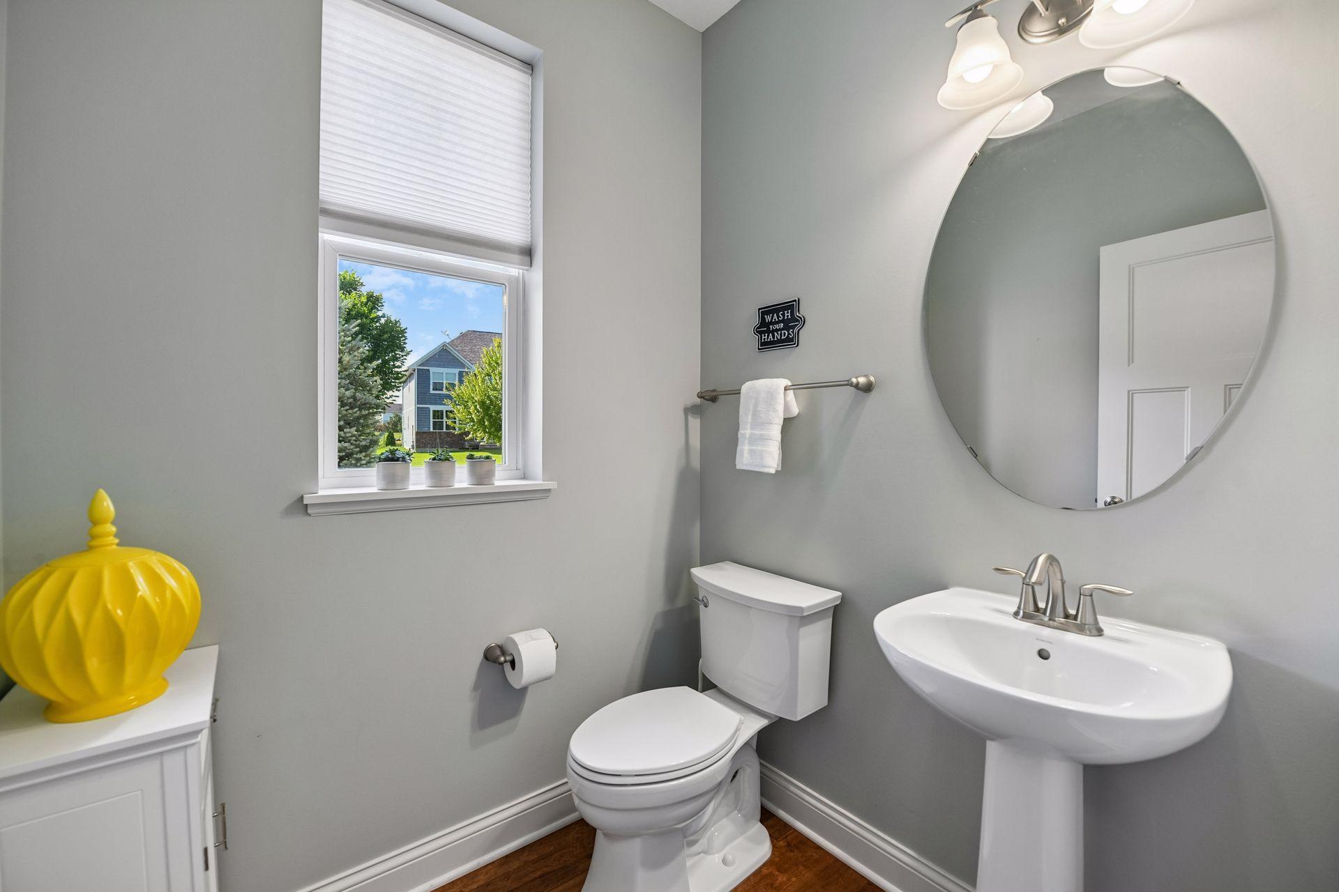 Main-level powder room right off front entry