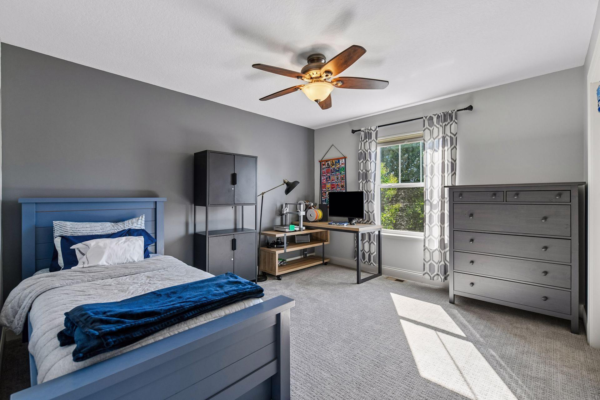Fourth bedroom on upper level with large walk in closet
