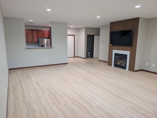 New floors and fireplace front