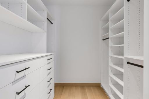 This is one of two walk-in closets in Primary Suite