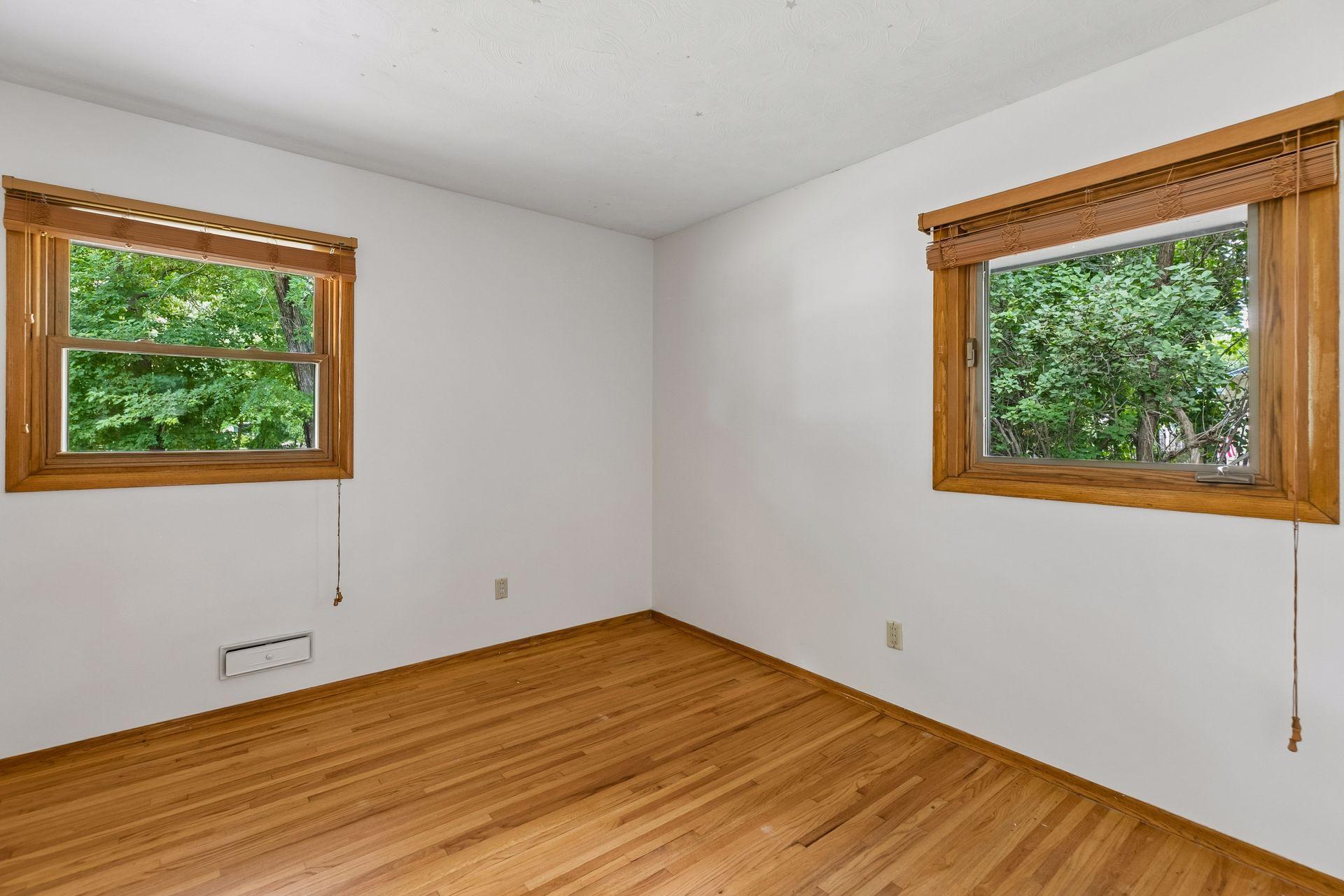One of three bedrooms on the main level