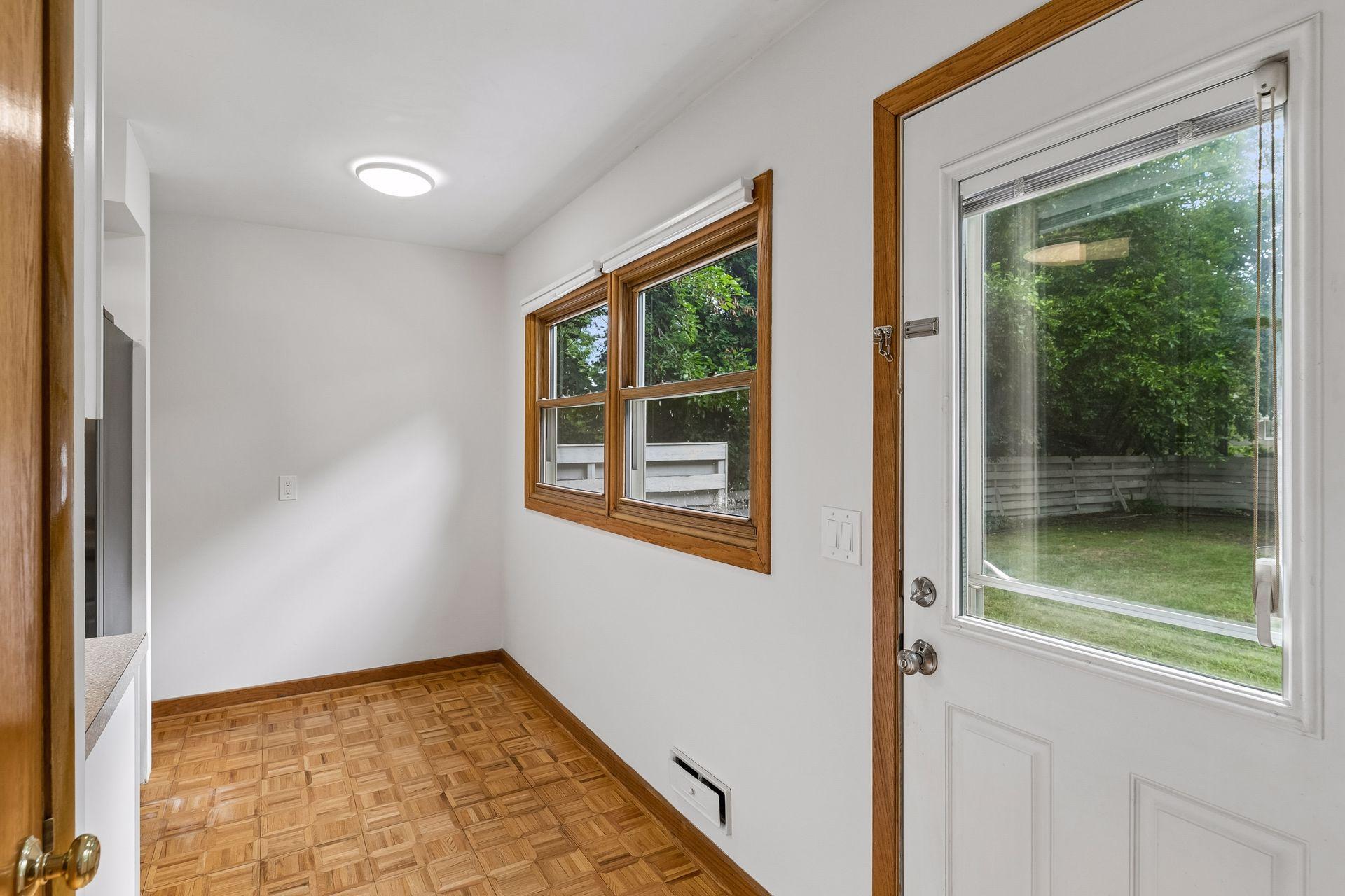 Breakfast nook and pantry behind.