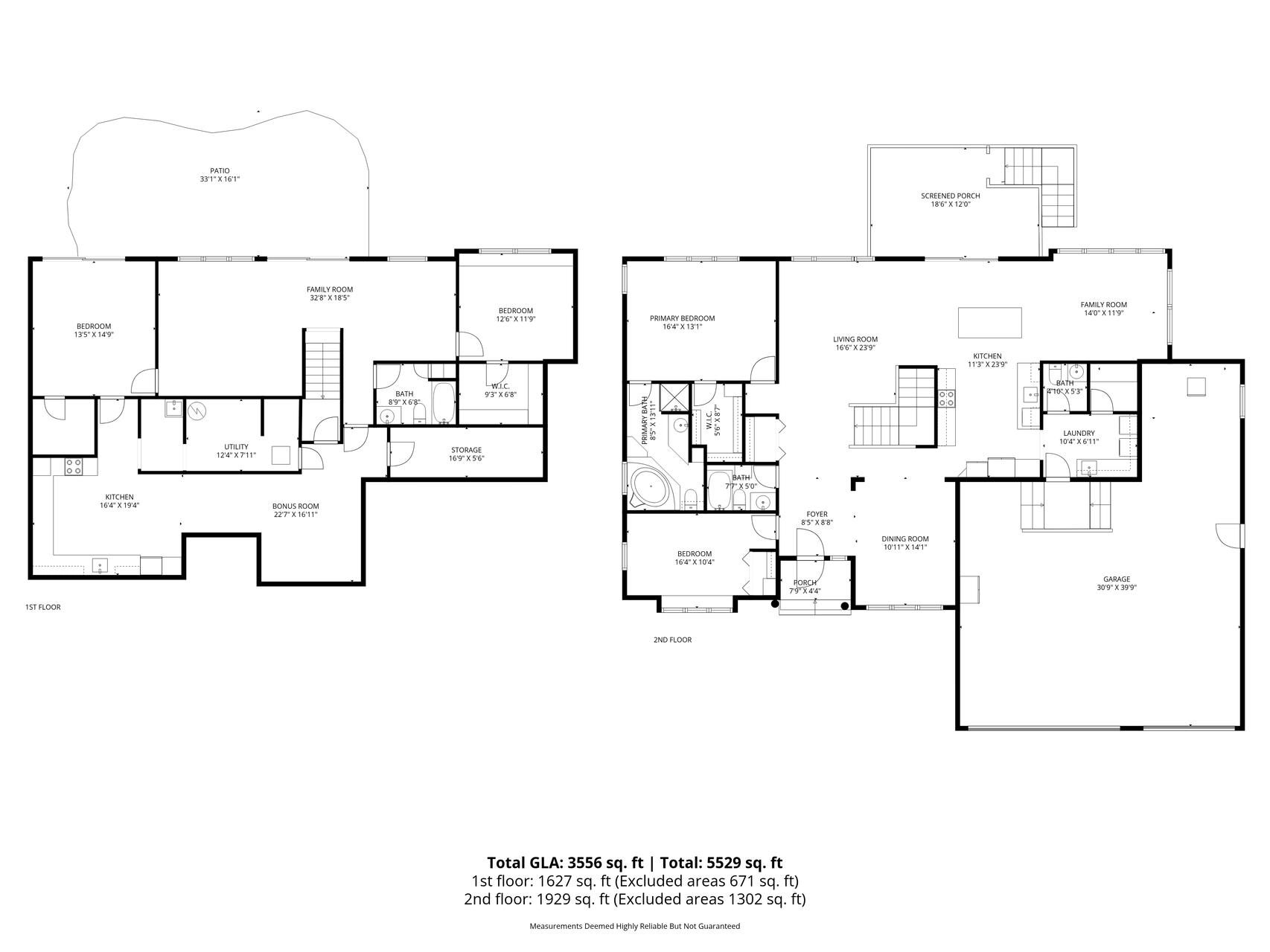 Combined floor plans.