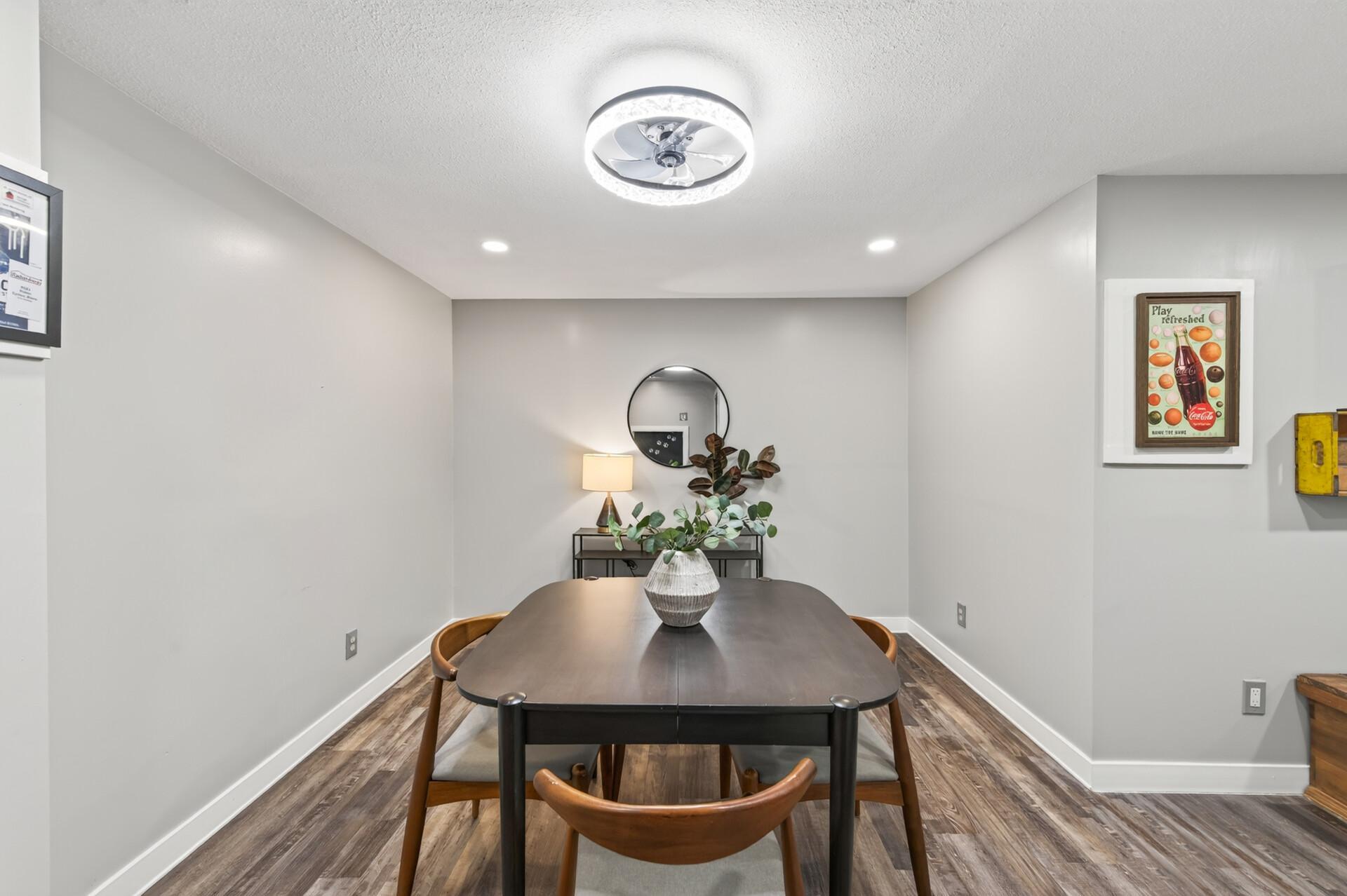 Basement dining room.