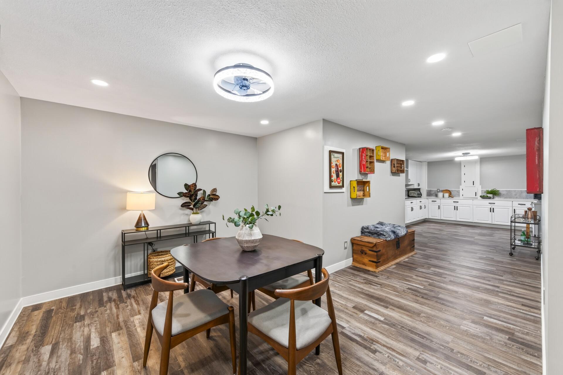 Basement dining room.