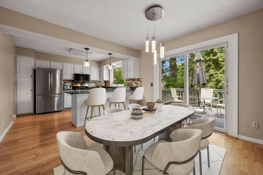 Virtually staged dining area
