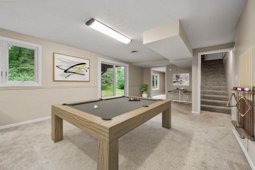 Virtually staged family room