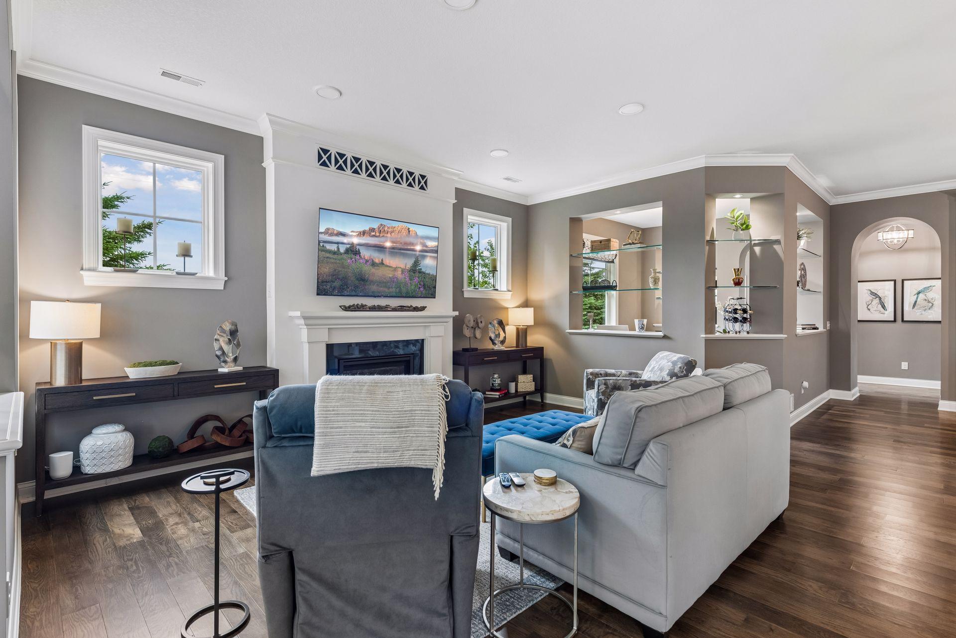 Spacious and open living area where you have great views out your windows as well.