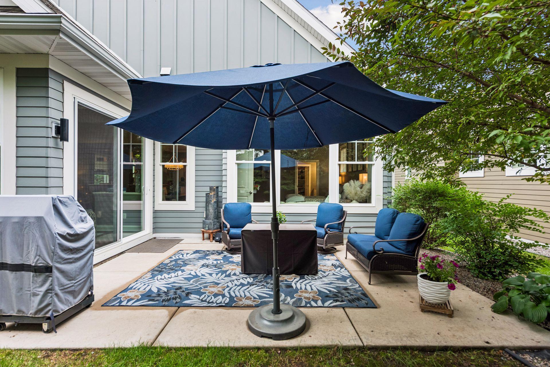 Plenty of seating options on your back patio!