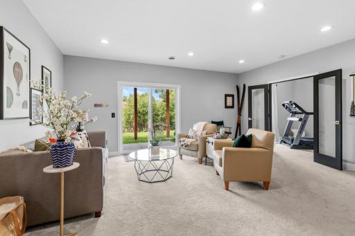 Another view of the Family room #1. To the right you can see the french doors to bedroom #5.