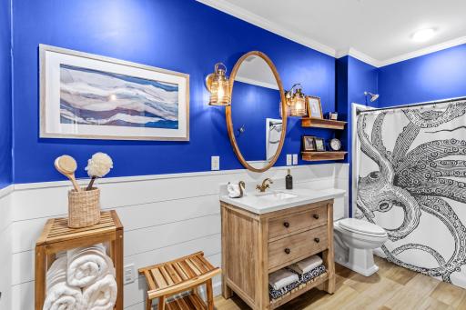 Super spacious 3/4 lower level bathroom.