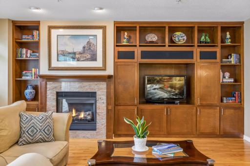 A gas fireplace adds warmth and elegance.