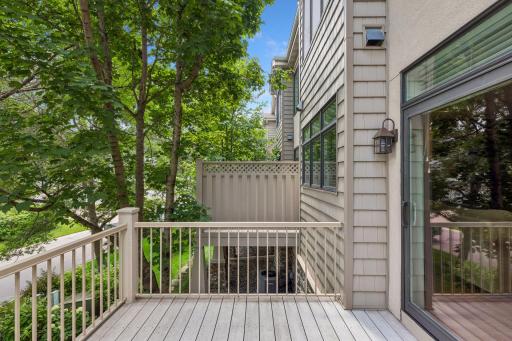 An elevated deck outside of the great room provides a relaxing respite after a busy day.