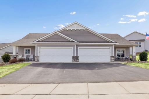 This twin home features an attached 2 car garage