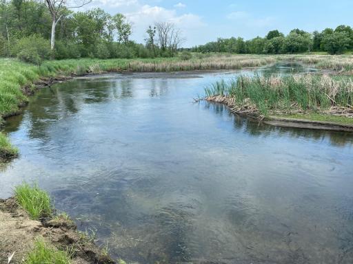 The peaceful Long Prairie River winds through the property, creating a beautiful natural setting for recreation and wildlife