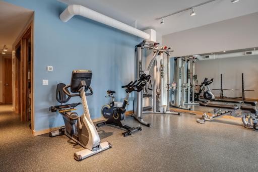 Residents have access to the second level exercise room.