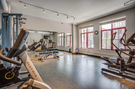 Residents have access to the second level exercise room.