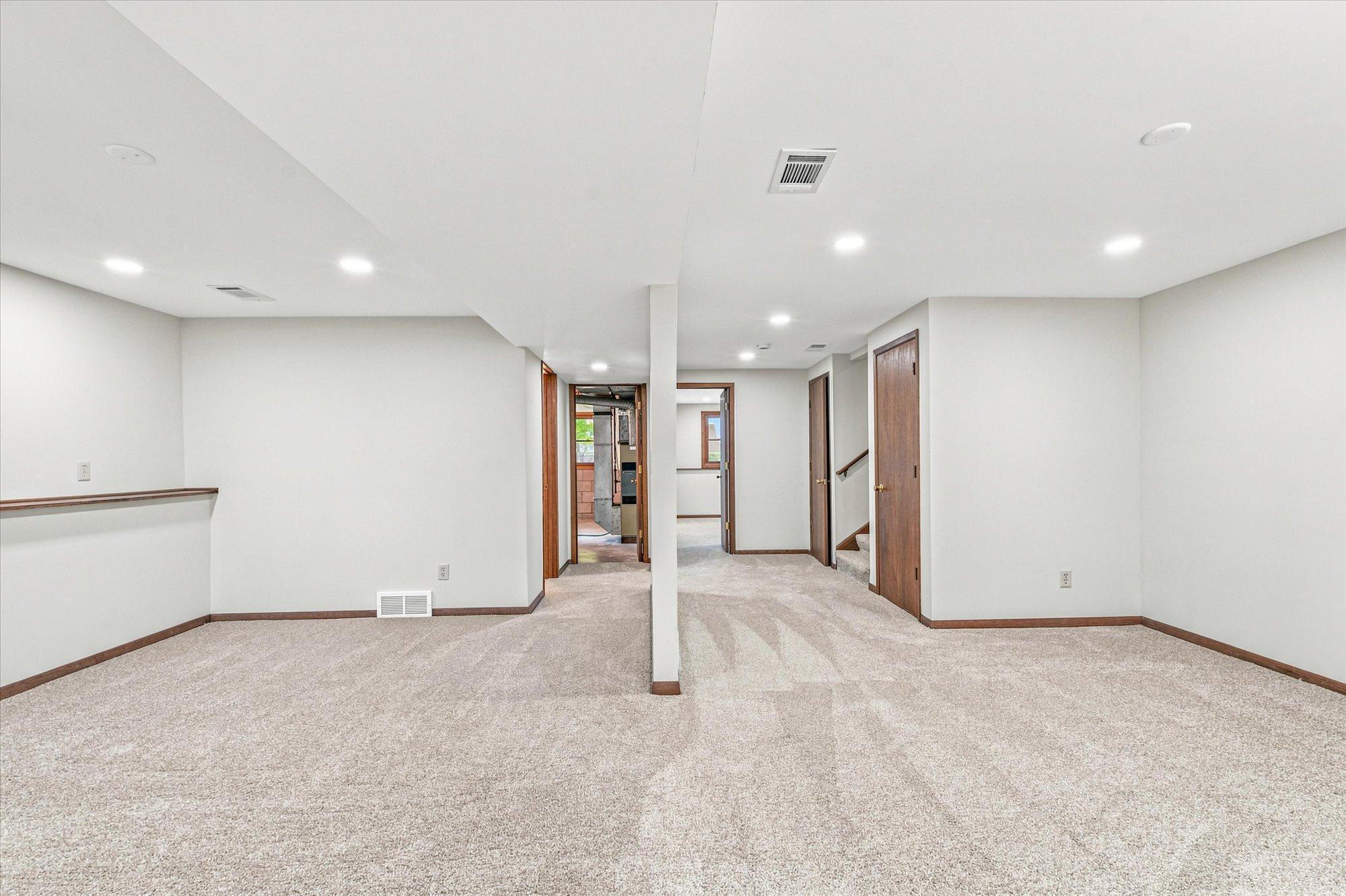 Has wall to separate Family Room into 2 living areas