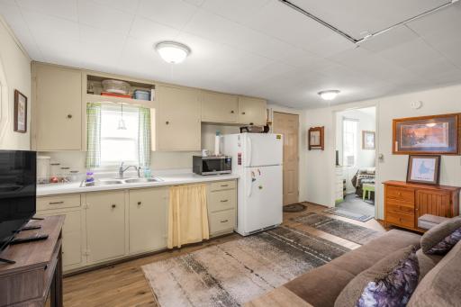Comfortable, open living designed for easy lake life. The living room, kitchen, and sleeping areas flow together to maximize space, making it easy to gather with family and friends. Just unpack and start making memories.