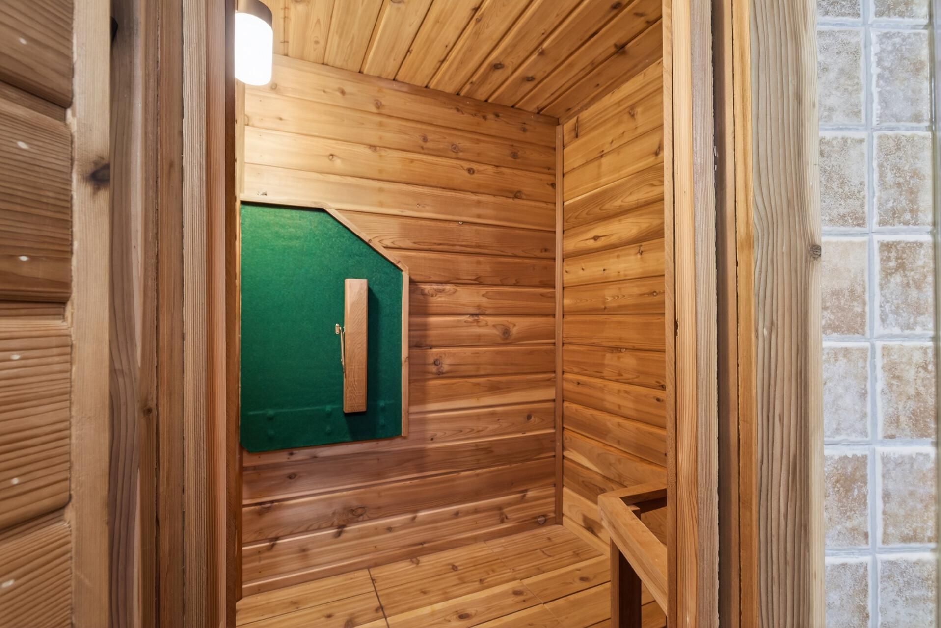 Sauna in lower level bath