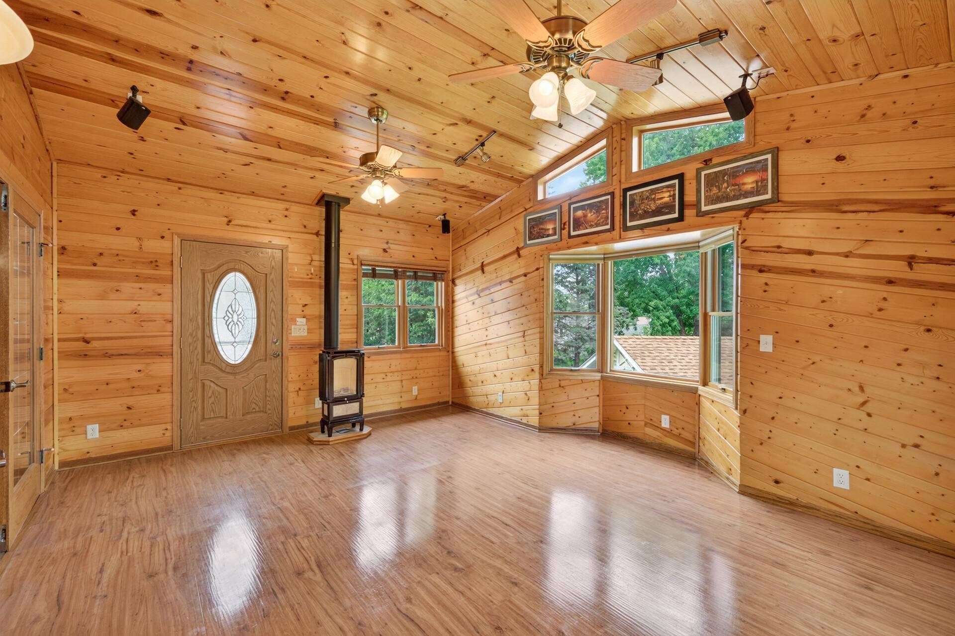Spacious 4 Season Porch with thermostatically controlled gas stovegas