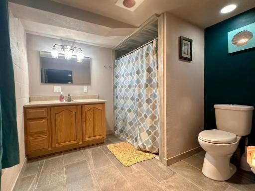 Behind barn door #2 is the ensuite bathroom...