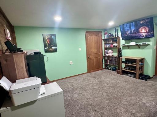 Plush carpeting and a solid 2-panel door leads to owner's suite.