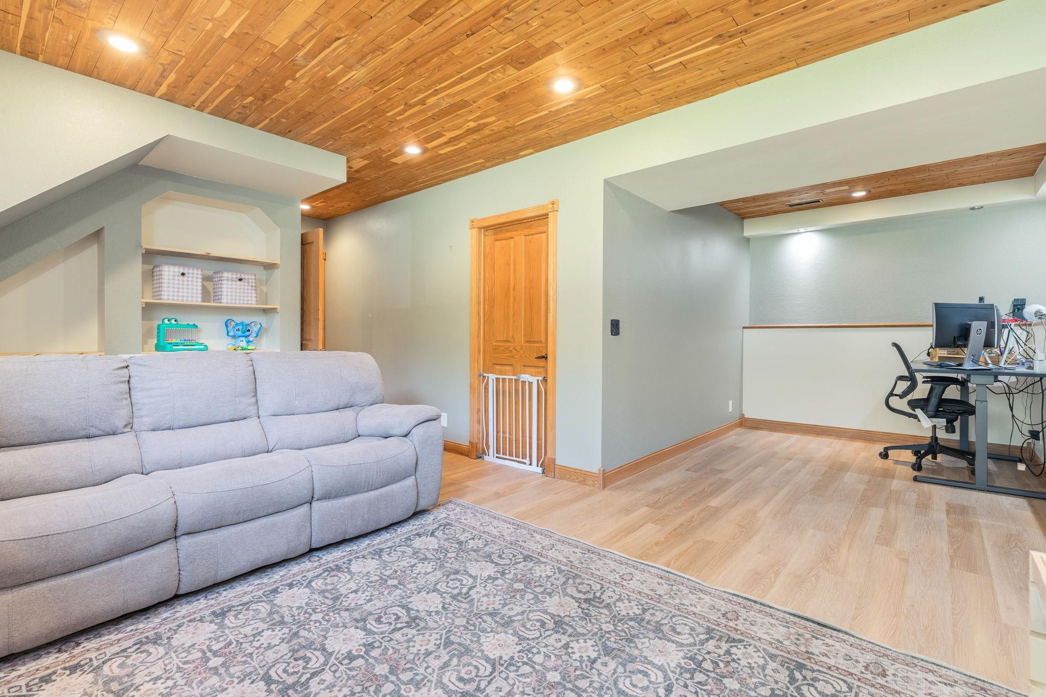 Family room looking into office space or a 4th bedroom option