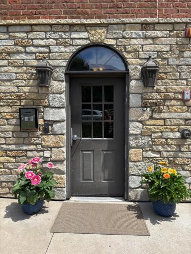 Front entry door to building