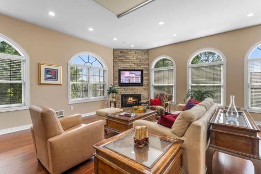 Living room encased in windows