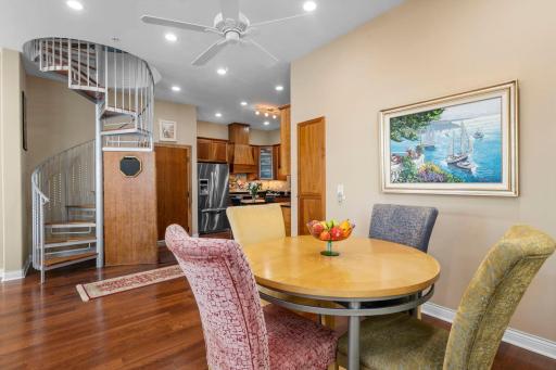 Dining room adjoins kitchen