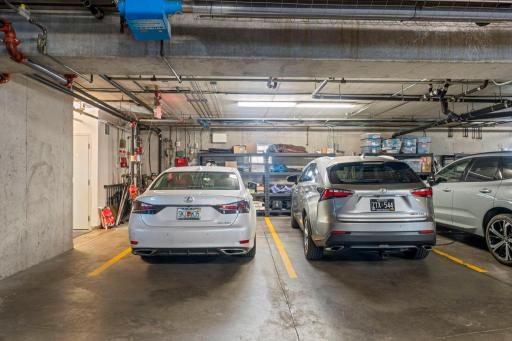 Two large parking spaces included with this unit