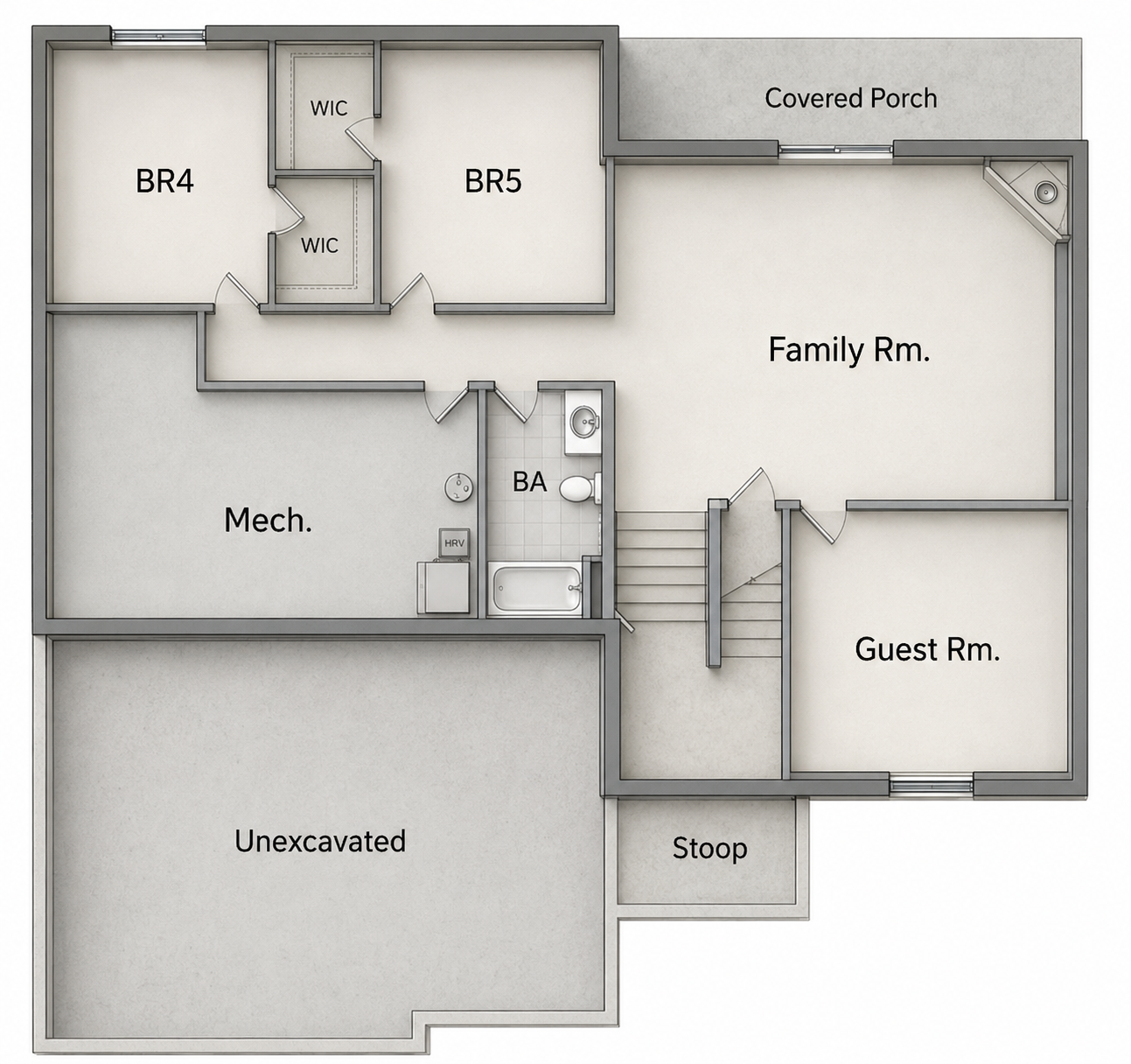 Lower level with 3 BRs