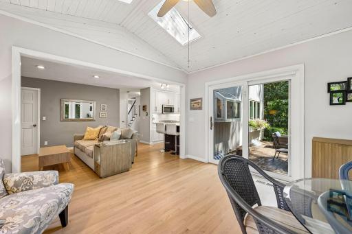 Walk out to the backyard for entertaining