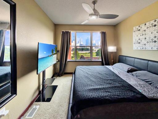 Bedroom features a beautiful view to wake up to!