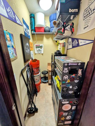 Space near kitchen; could serve as a pantry or additional storage!