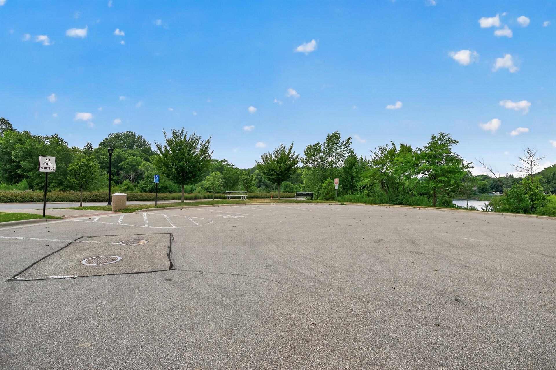 Additional view of the parking cul-de-sac and adjoining nature area.