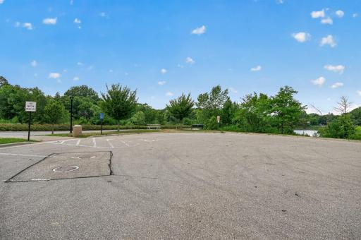 Additional view of the parking cul-de-sac and adjoining nature area.