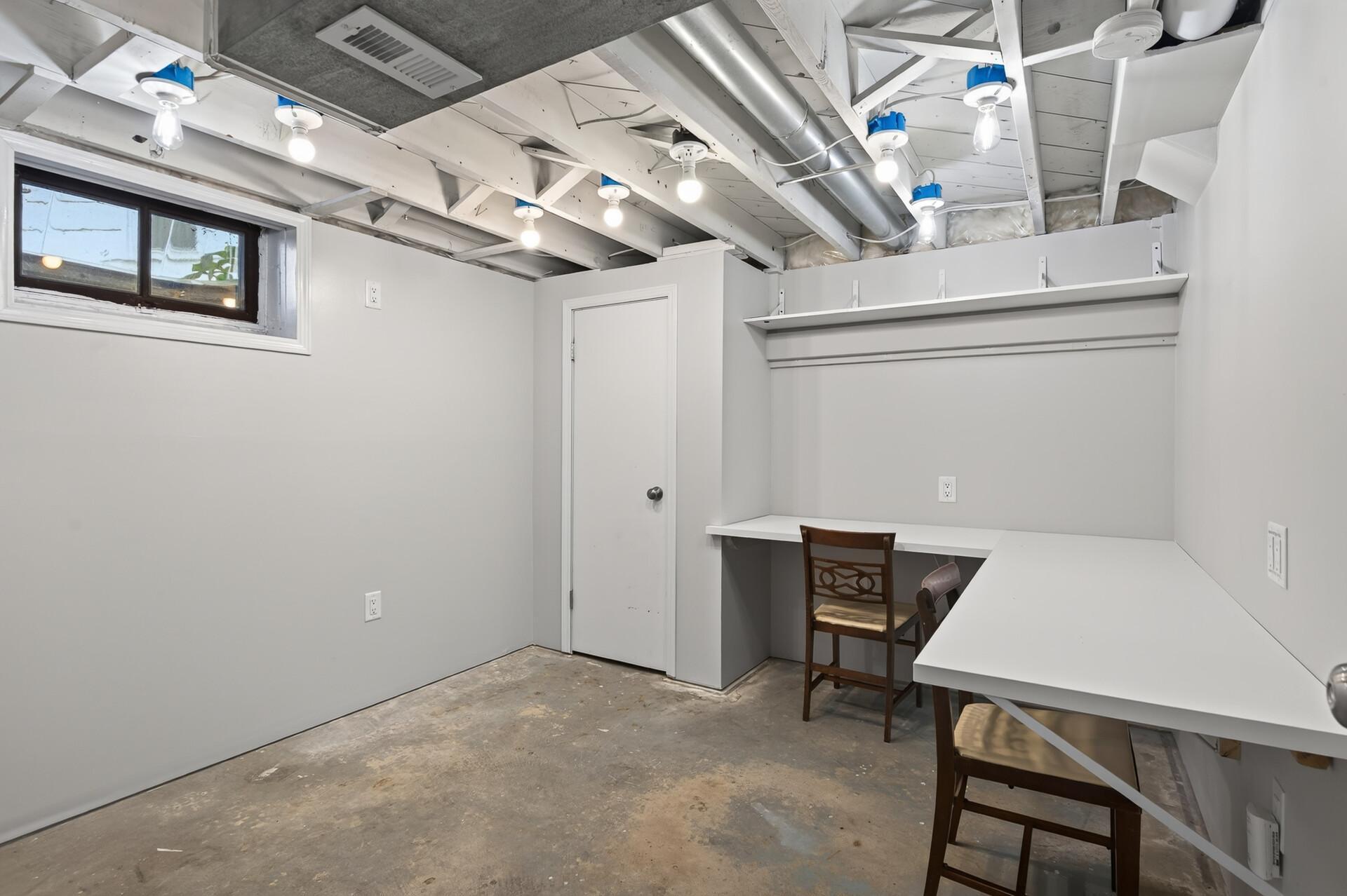 The partially finished office provides flexible space and could become a 4th bedroom with the addition of an egress window.