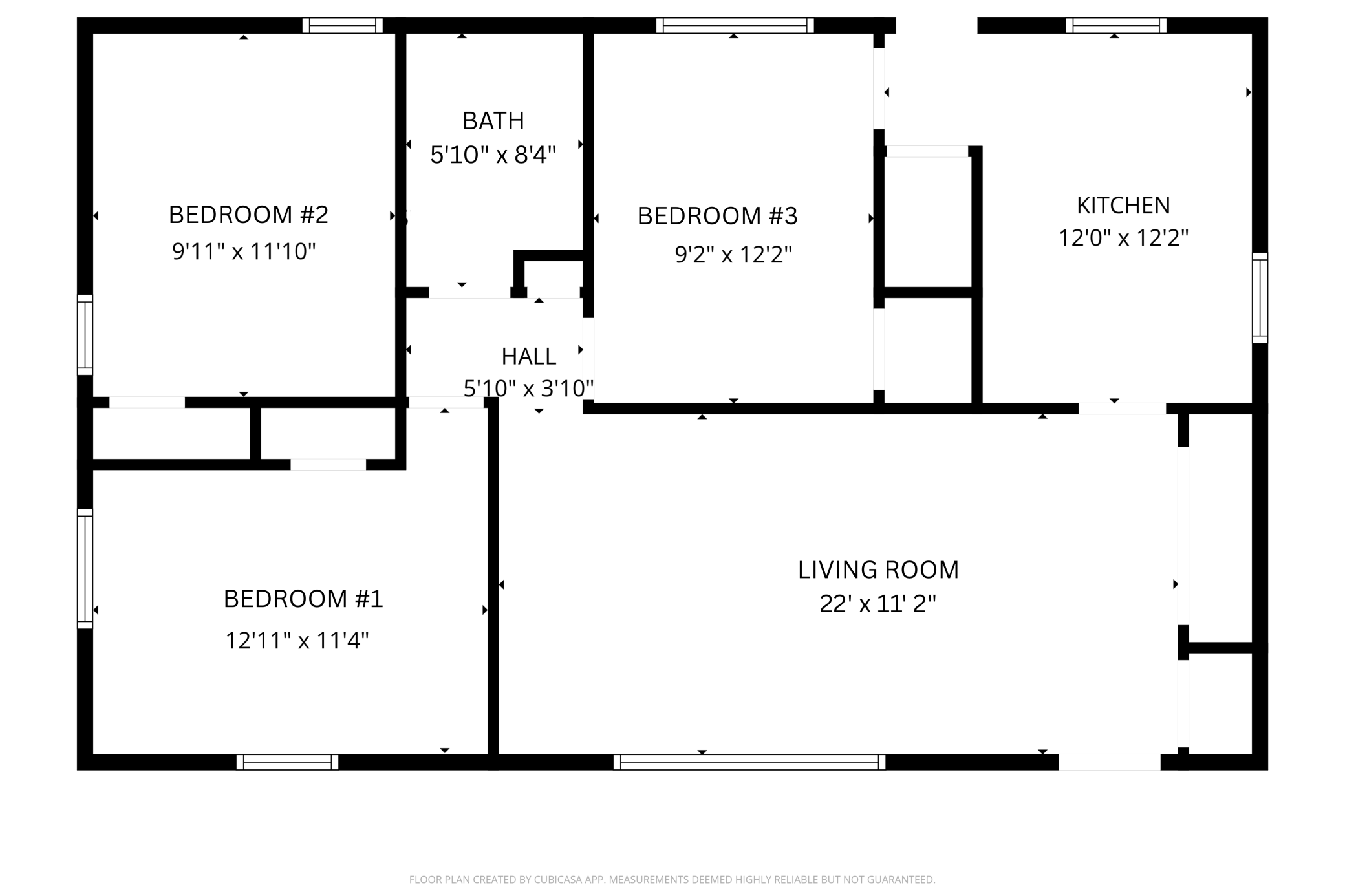 Home layout with approximate measurements.