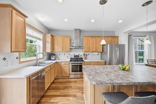 Tons of countertop space and cabinets