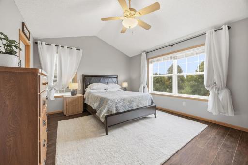 Primary BR w/ vaults and tons of natural light
