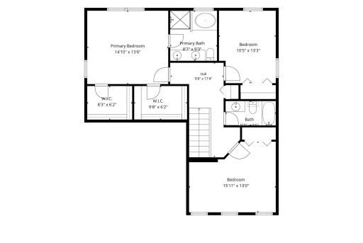 Upper level floor plan