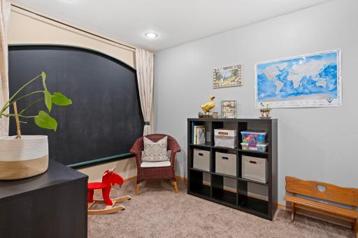 Flexible bonus area suitable for a home office, hobby space, workout area, or storage.