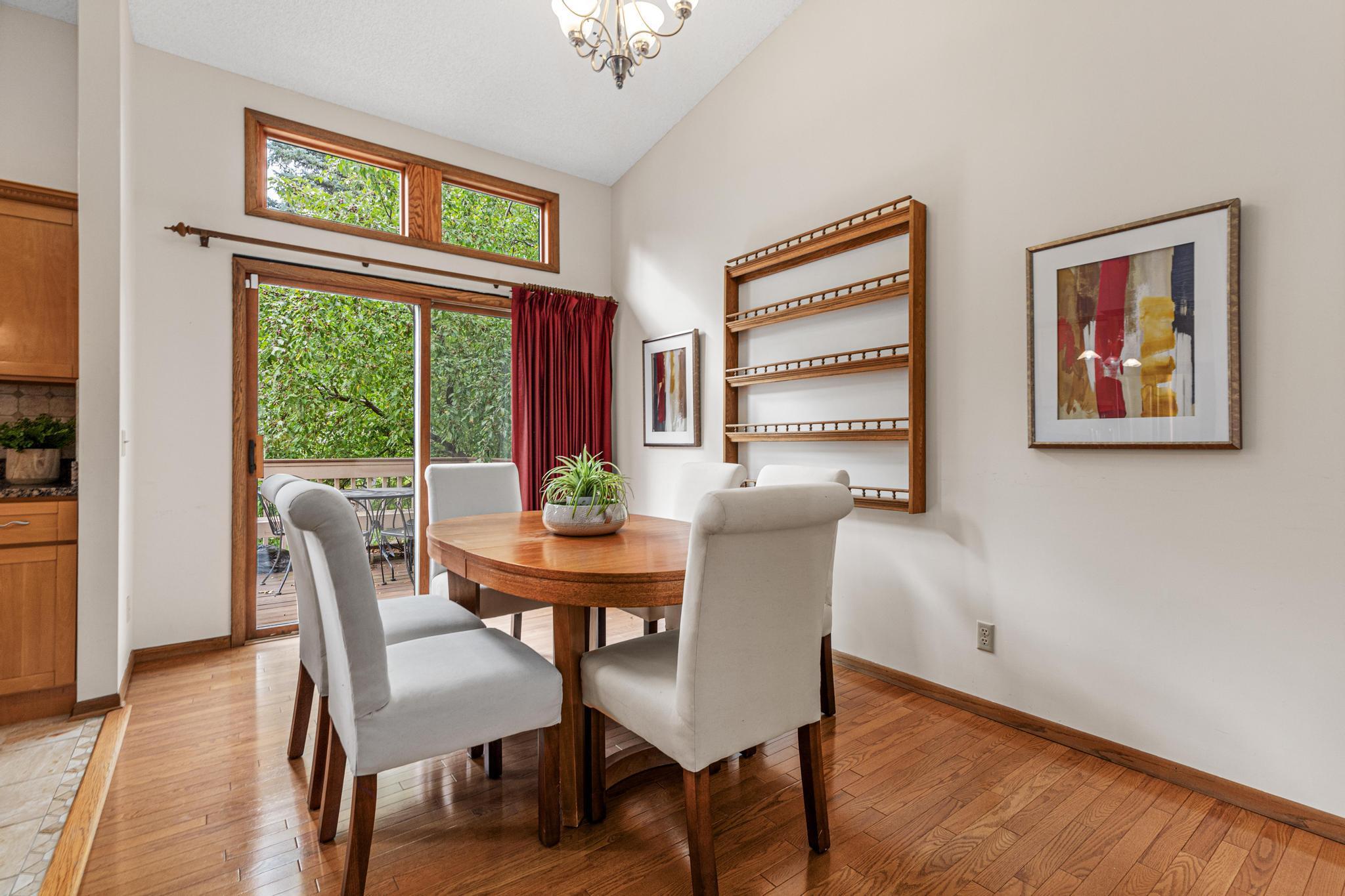 The sliding doors off the dining room lead to the deck