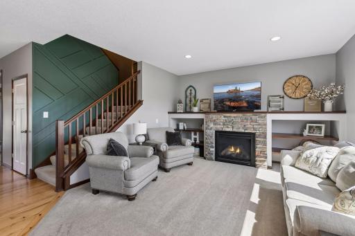Accent wall at stairway/living room