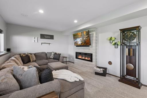 Custom electric fireplace wall