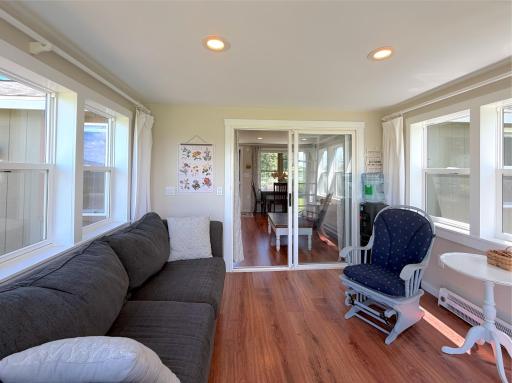 Flooded with natural light, the lakeside porch extends your living space while providing a peaceful retreat to relax and take in the sights and sounds of Moose Lake.