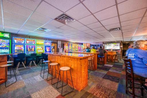 Hightop tables provide ample bar space seating. Welcome to The Big Winnie Bar and Cafe located in Bena, Minnesota Just off of Highway 2.