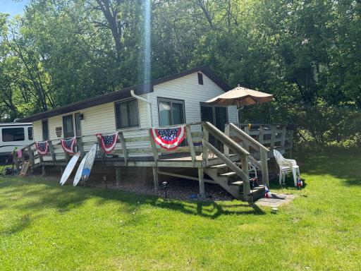 Enjoy the 2 bedroom cabin with a deck facing the water